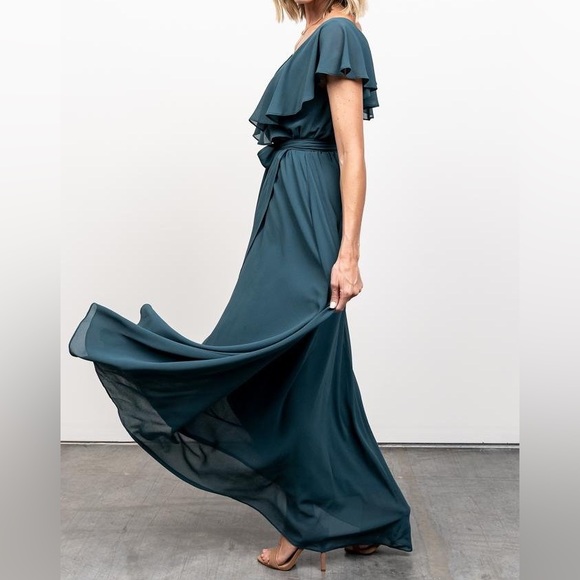 (Dusty Topaz blue)Katya Ruffle Maxi Dress (Baltic born) - Picture 4 of 13